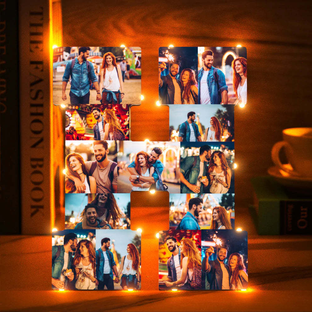 Custom Photo Letter Night Light Personalized  Initial Name Lamp  Room Wall Decor - photomoonlamp