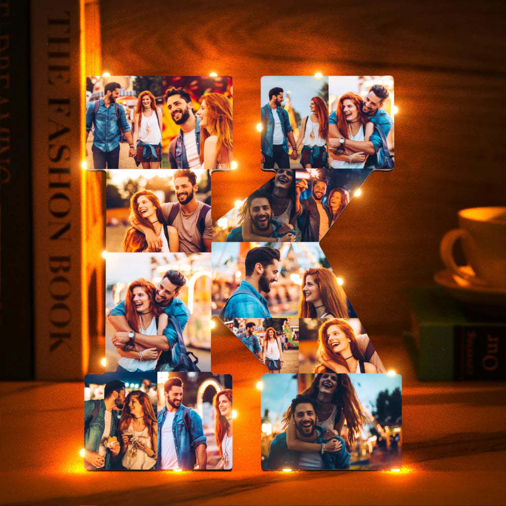 Custom Photo Letter Night Light Personalized  Initial Name Lamp  Room Wall Decor - photomoonlamp