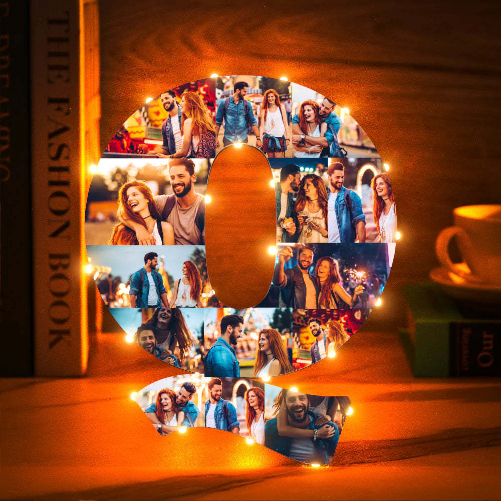 Custom Photo Letter Night Light Personalized  Initial Name Lamp  Room Wall Decor - photomoonlamp