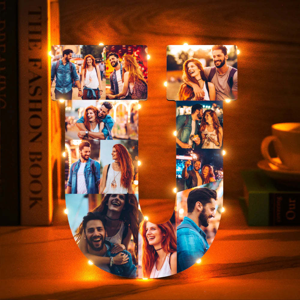 Custom Photo Letter Night Light Personalized  Initial Name Lamp  Room Wall Decor - photomoonlamp