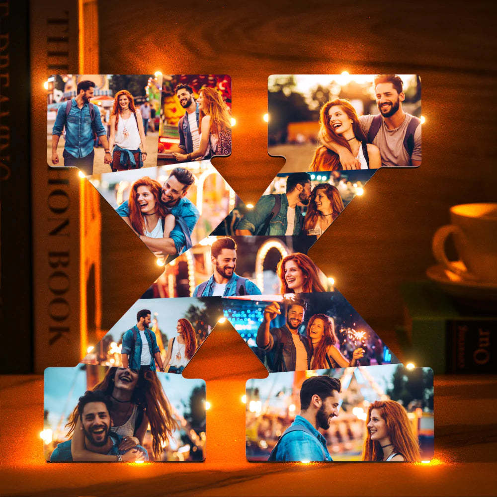 Custom Photo Letter Night Light Personalized  Initial Name Lamp  Room Wall Decor - photomoonlamp