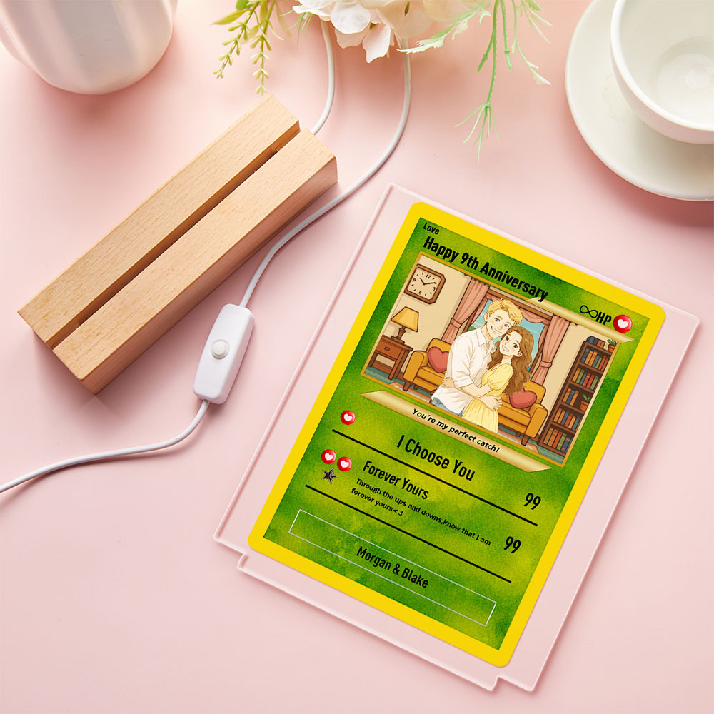 個性化壓克力led卡通小夜燈訂製照片燈週年紀念禮物 - PhotoMoonLampTW