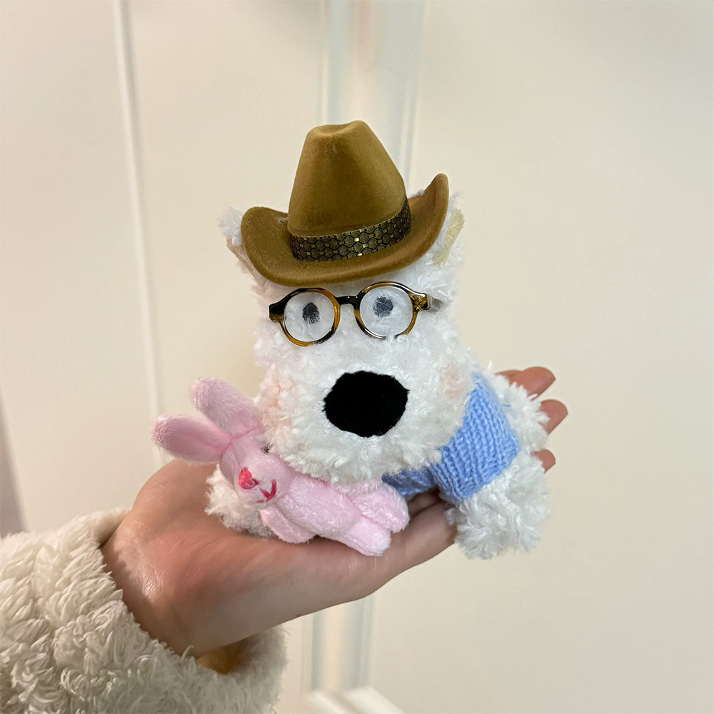 西高地白梗犬造型戒指盒,附帽子,適合送給她的可愛訂婚珠寶禮物 - PhotoMoonLampTW