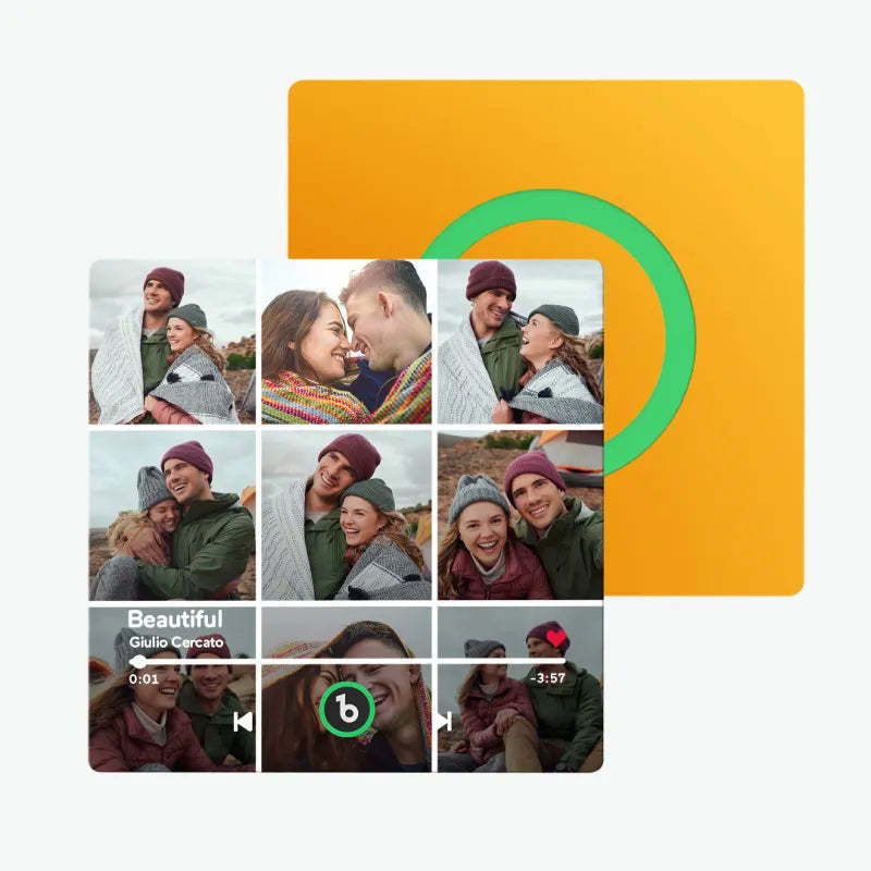 父親節訂製音樂冰箱貼禮物 彩色相框相簿冰箱貼 音樂牆貼照片貼紙 可播放的音樂機芯禮物 - PhotoMoonLampTW