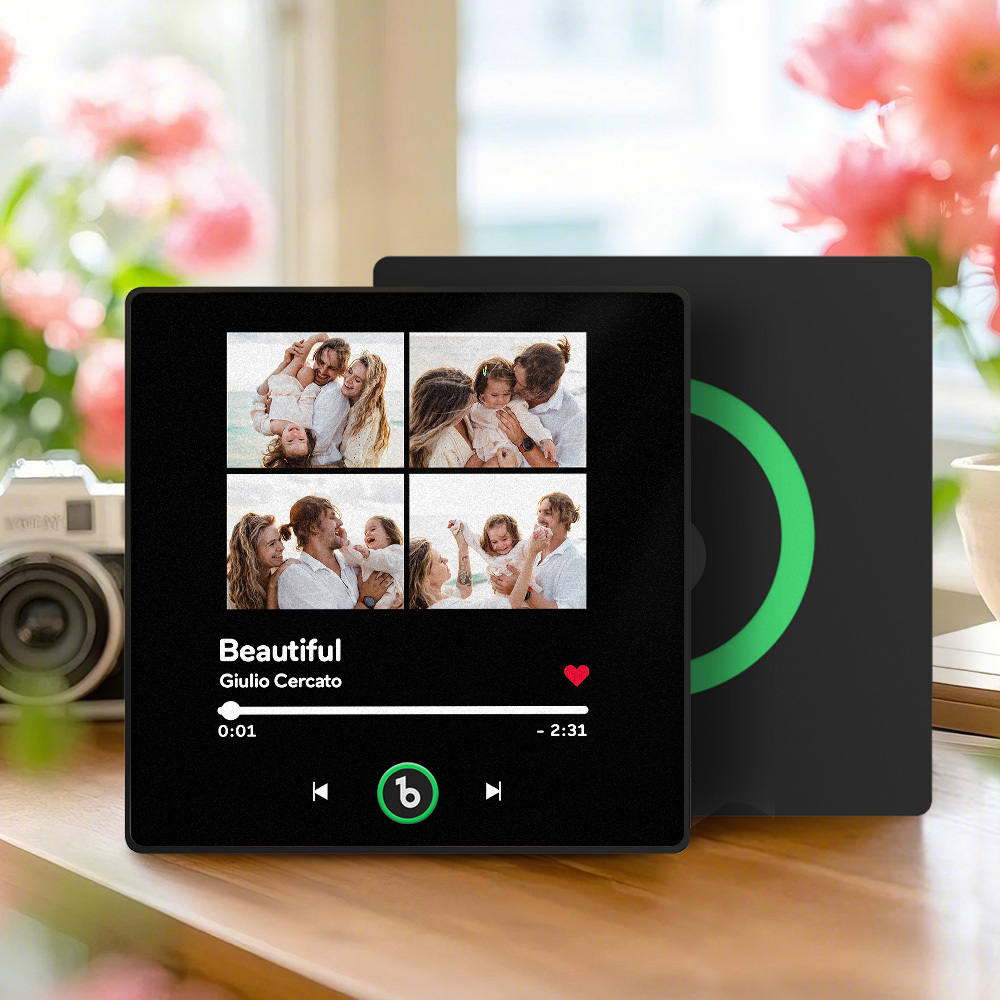 父親節訂製音樂冰箱貼禮物 彩色相框相簿冰箱貼 音樂牆貼照片貼紙 可播放的音樂機芯禮物 - PhotoMoonLampTW