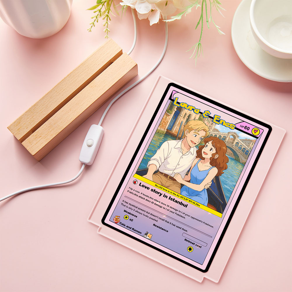 個性化壓克力led卡通小夜燈訂製照片燈週年紀念禮物 - PhotoMoonLampTW