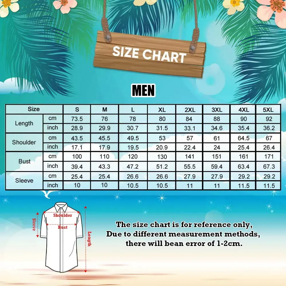 個性化藍色復古海灘夏威夷襯衫情侶襯衫週年紀念禮物 - PhotoMoonLampTW