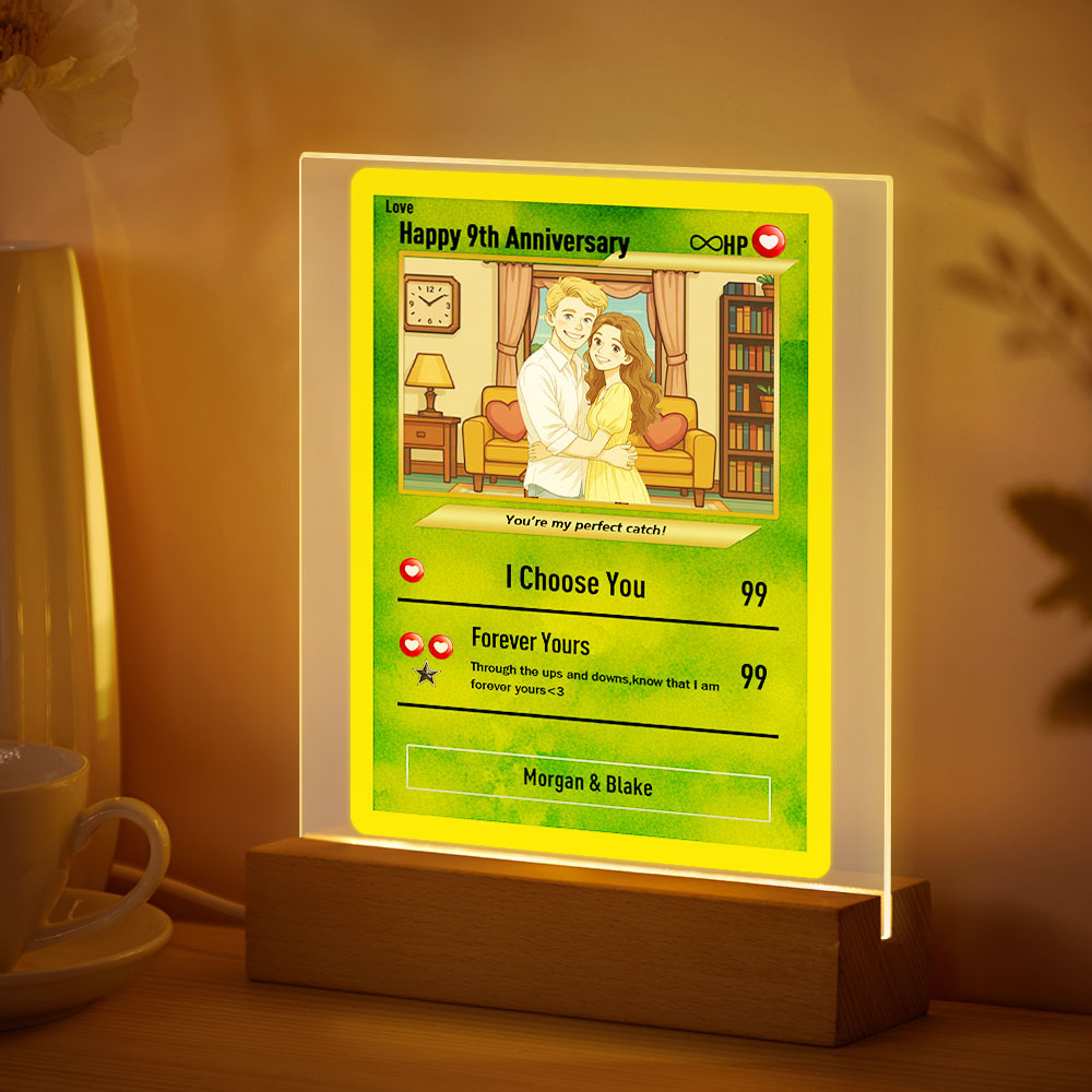 個性化壓克力led卡通小夜燈訂製照片燈週年紀念禮物 - PhotoMoonLampTW