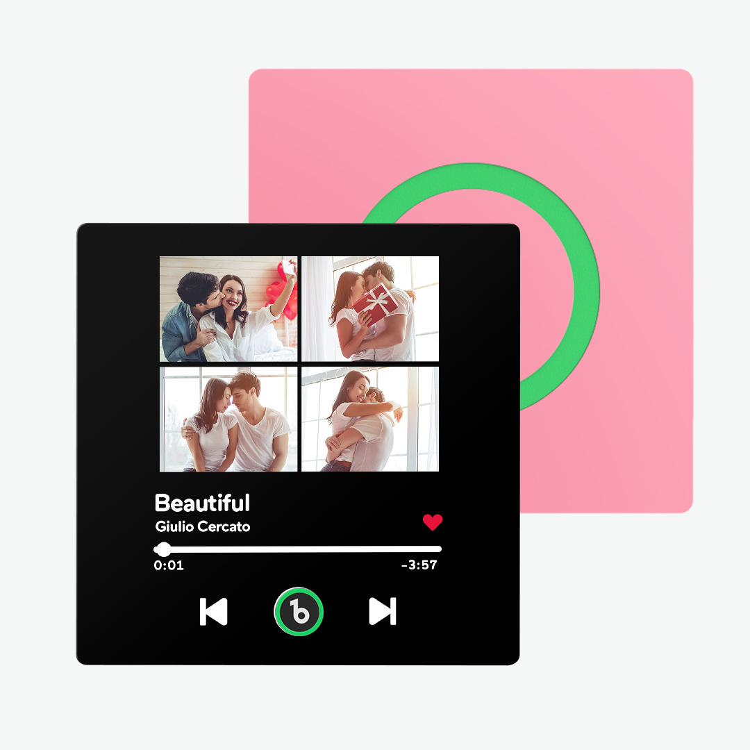 客製化紫水晶色音樂冰箱貼,全新4.0升級版音樂牆貼,無需手機即可播放音樂,多種款式,情侶禮物 - PhotoMoonLampTW