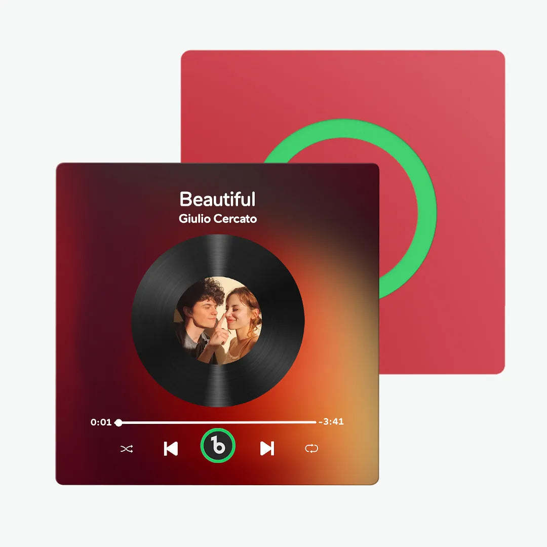 父親節訂製音樂冰箱貼禮物 彩色相框相簿冰箱貼 音樂牆貼照片貼紙 可播放的音樂機芯禮物 - PhotoMoonLampTW