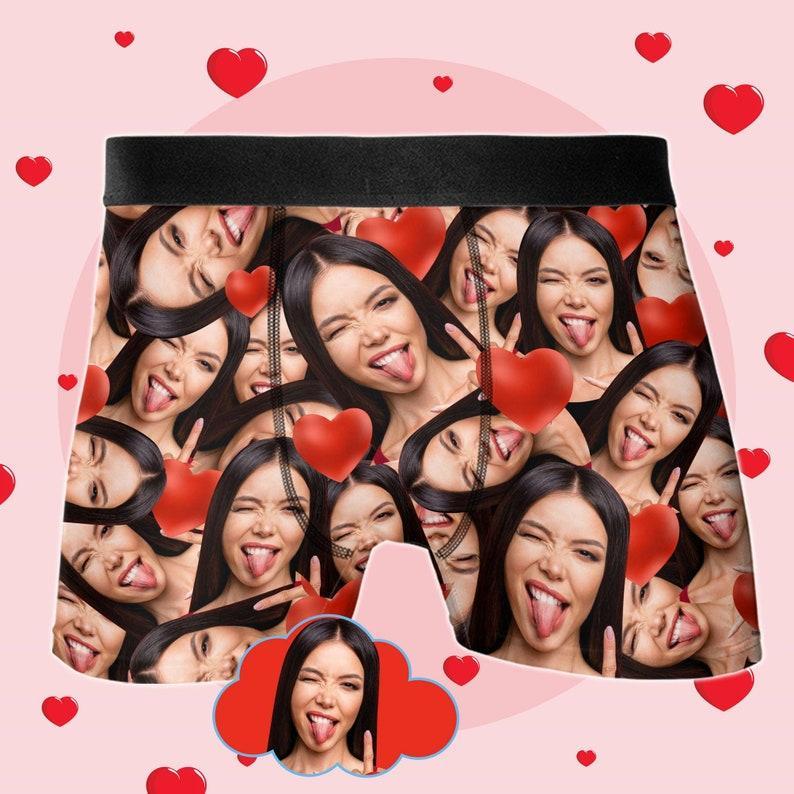 男士個人化平角褲,送給男友的訂製內衣禮物,送給老公的情人節禮物,有趣的個人化內衣,生日禮物 - PhotoMoonLampTW