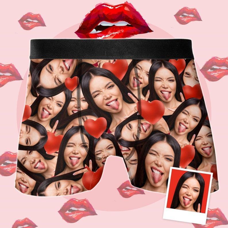 男士個人化平角褲,送給男友的訂製內衣禮物,送給老公的情人節禮物,有趣的個人化內衣,生日禮物 - PhotoMoonLampTW