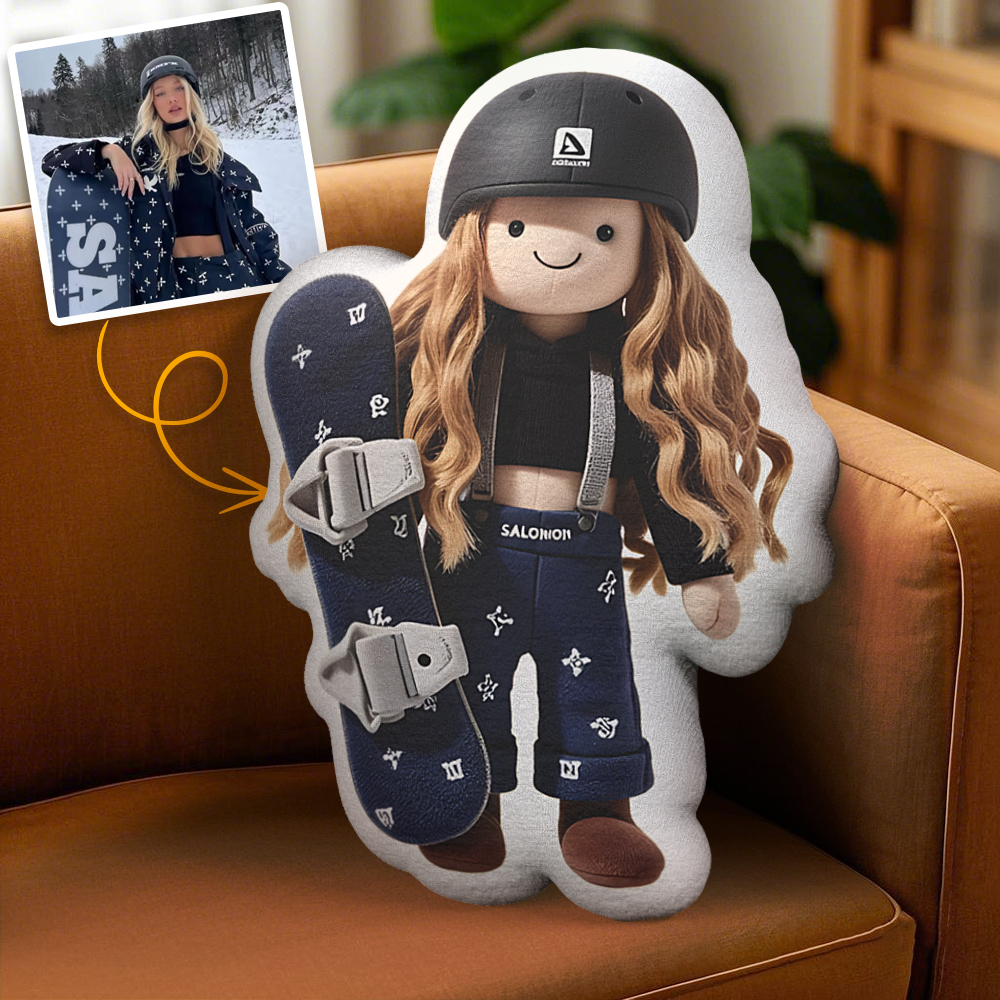 個性化照片毛絨娃娃枕頭迷你我毛絨枕頭送給好友的禮物 - PhotoMoonLampTW