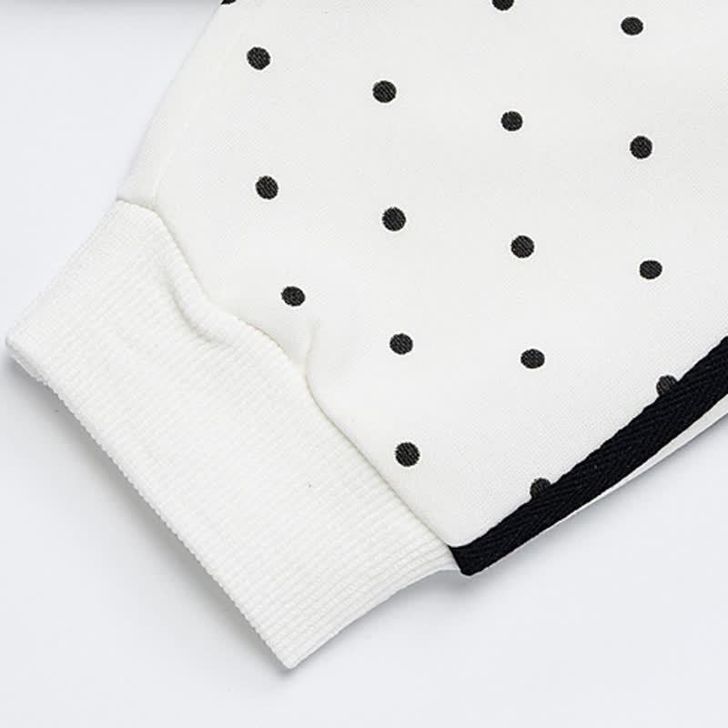 High Quality Durable Press Polka Dot Bow Zip Up Hooded Jacket - image 5