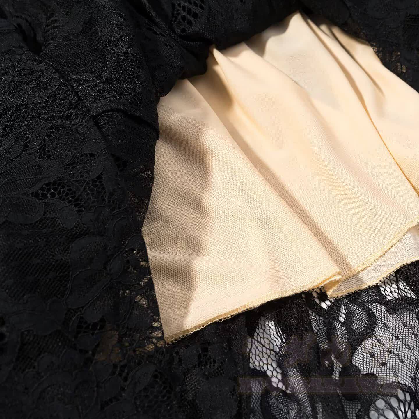 Elegant Lace Trim Halter Party Dress - image 8