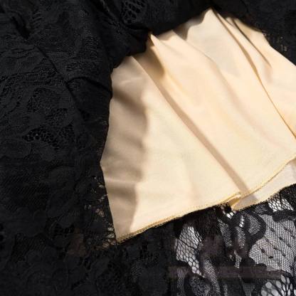 Elegant Lace Trim Halter Party Dress - image 8