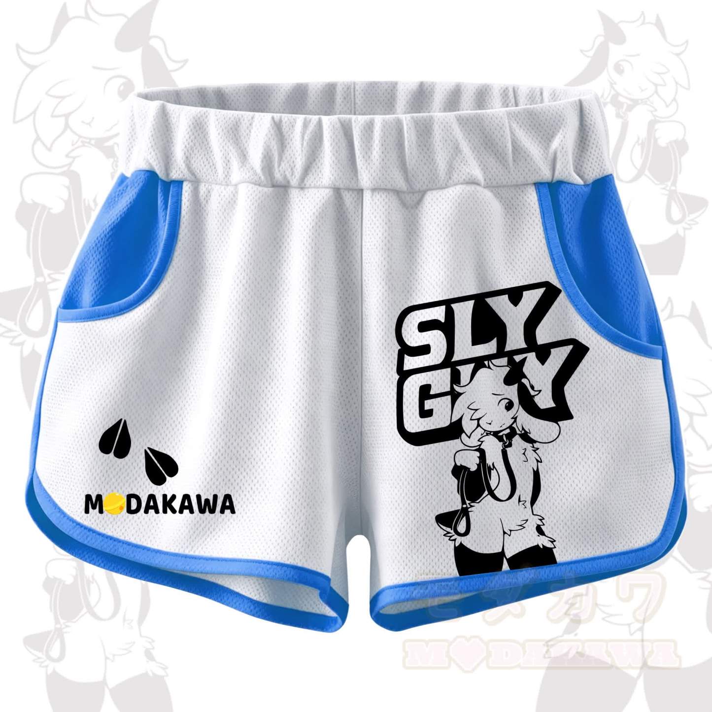 MODAKAWA X zarckets SLY GUY Anime Goat Print Casual Shorts - Blue - 5XL - image 5