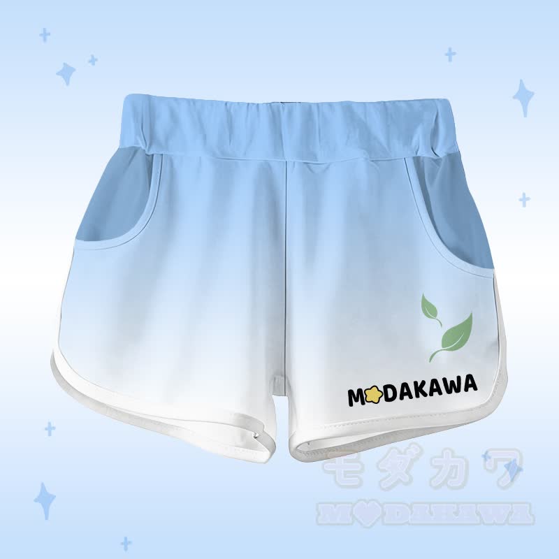 Gradient Koala Graphic T-shirt Letter Graphic Shorts Modakawa Matching Outfit - Blue  Shorts - 5XL - image 8