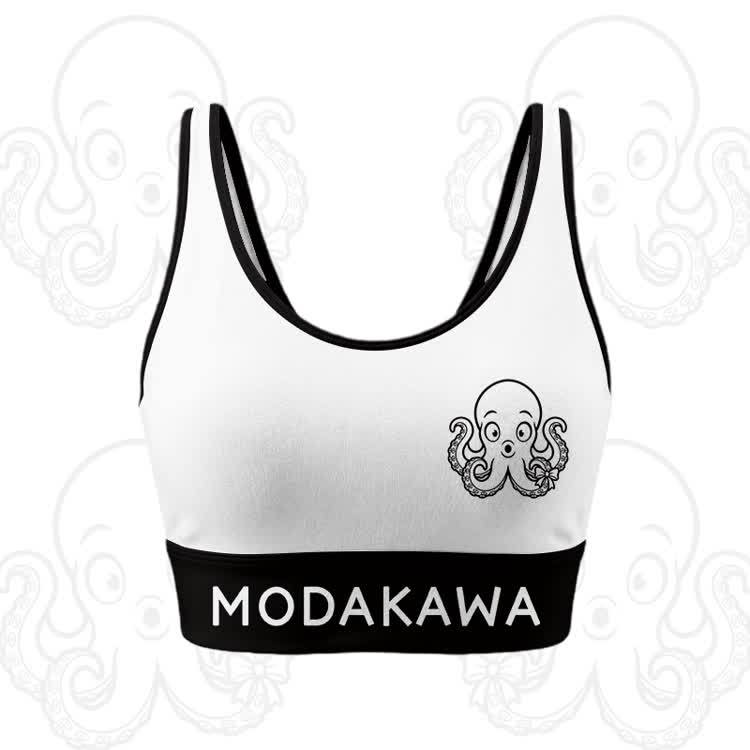 Octopus Graphic Crop Tank Sport Top Shorts Modakawa Matching Outfit - White Top - 5XL - image 5
