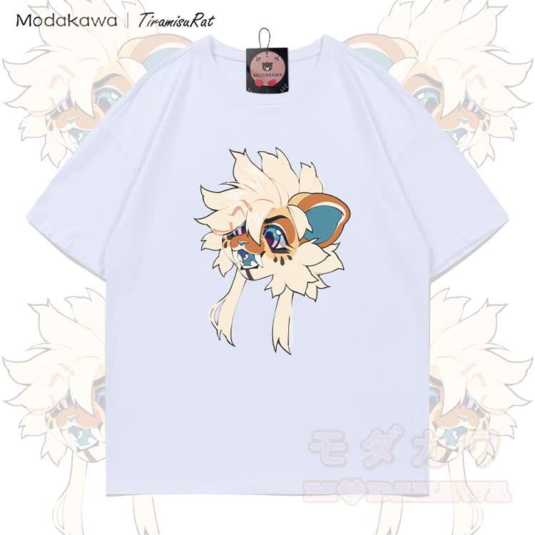 MODAKAWA X TiramisuRat Fluffy Rat Graphic 100% Cotton T-shirt - White - 5XL - image 3
