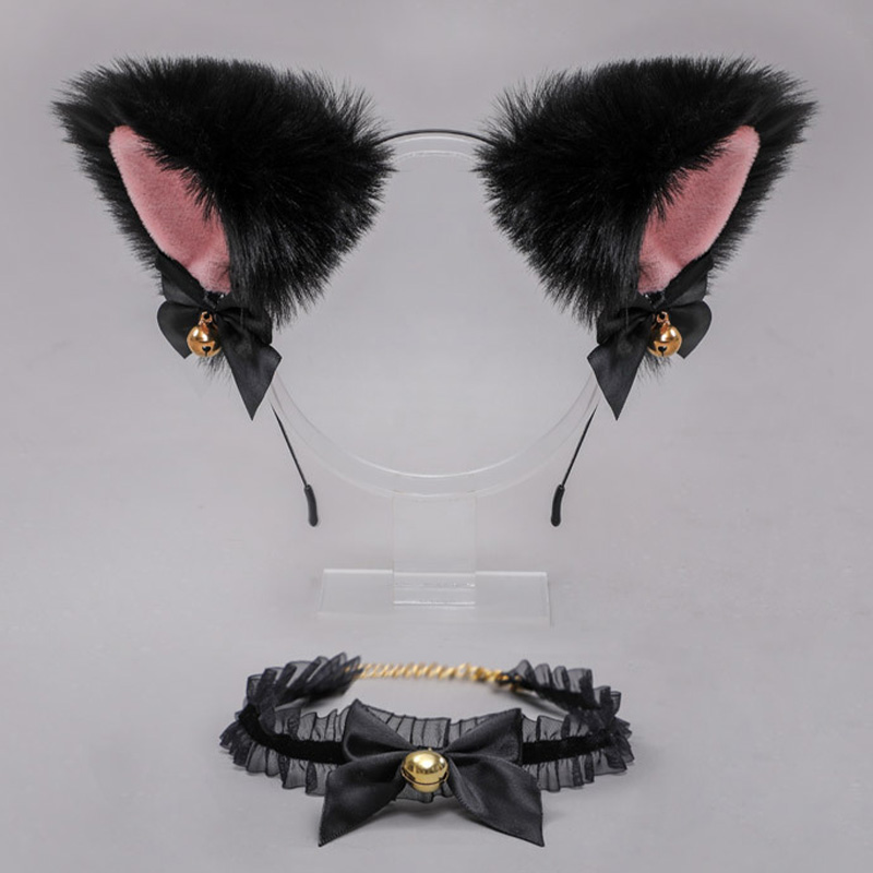 Fox Ears Headband Choker Cosplay Costume Accessory - A - One Size - image 1