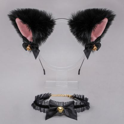 Fox Ears Headband Choker Cosplay Costume Accessory - A - One Size - image 1