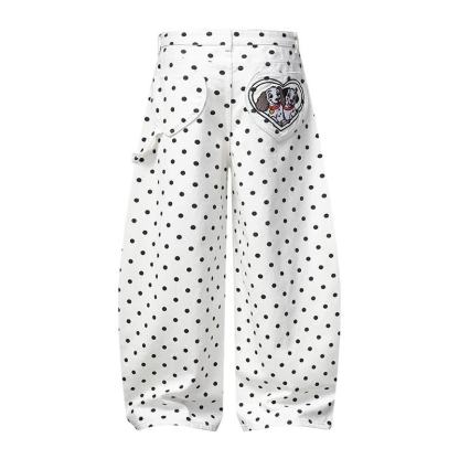  High Quality Durable Press Polka Dot Bow Zip Up Hoodie Dog Embroidery Pants Two Pieces Set - image 12