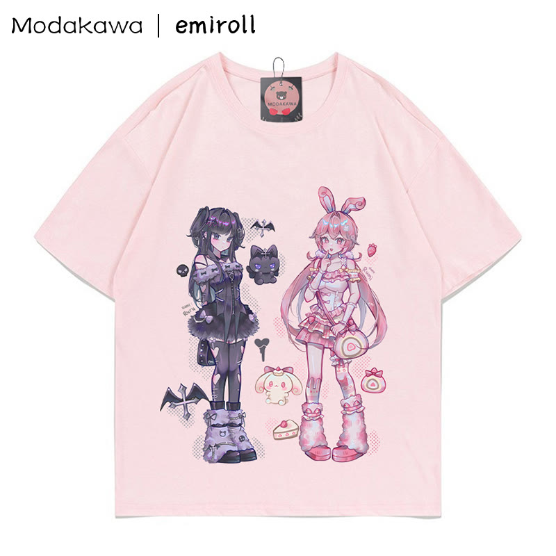 MODAKAWA X emiroll Ruru Rumi Print T-shirt - Pink - 5XL - image 3