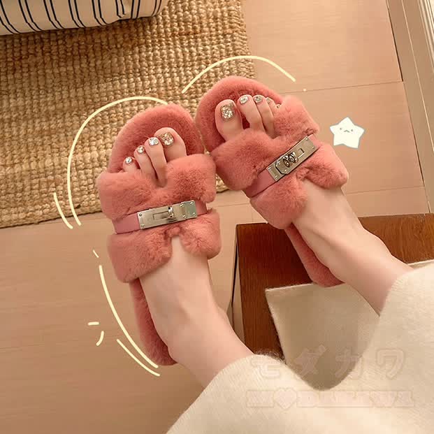 Soft Faux Fur Slip On Mules - image 7