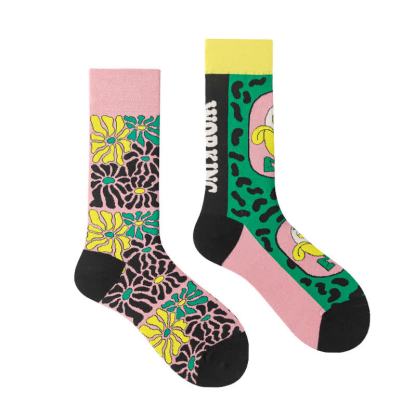 Colorful Asymmetric Printed Mid Calf Socks - image 18