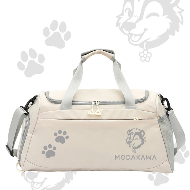 Skunk Graphic Modakawa Large Capacity Sports Gym Duffel Bag - White - 55*28*26 cm - image 5