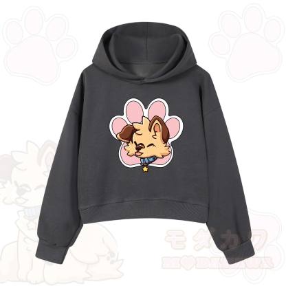 MODAKAWA X popipeko Cute Puppy Print Hoodie Sweatshirt - Dark Grey - 3XL - image 8