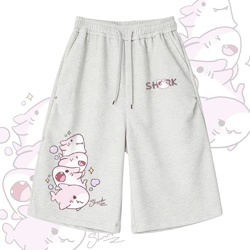 Sharks Graphic Modakawa Wide Leg Cropped Pants - Light Grey B - 2XL - image 7