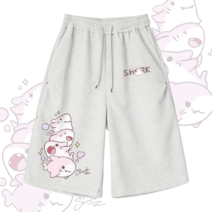 Sharks Graphic Modakawa Wide Leg Cropped Pants - Light Grey B - 2XL - image 7