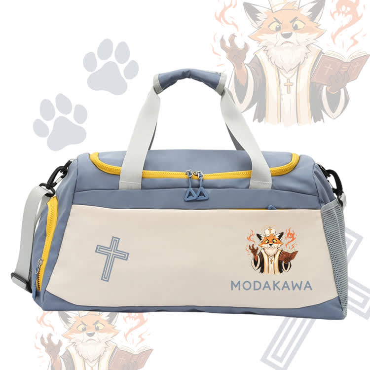 Fox Wizard Graphic Modakawa Large Capacity Sports Gym Duffel Bag - Blue - 55*28*26 cm - image 6