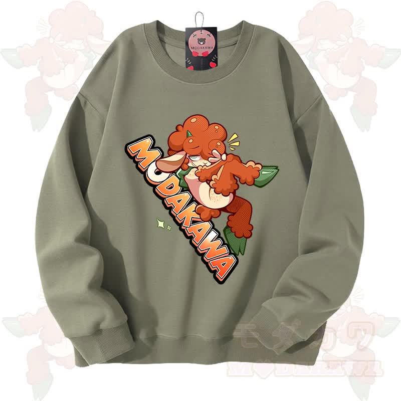 MODAKAWA X zarckets Lovely Animals Graphic Unisex Sweatshirt - Sage Green - 3XL - image 6