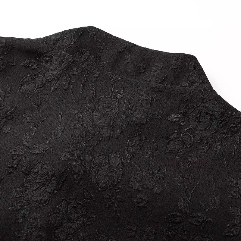 Vintage Buckle Top Flower Print Horse-face Skirt - image 7