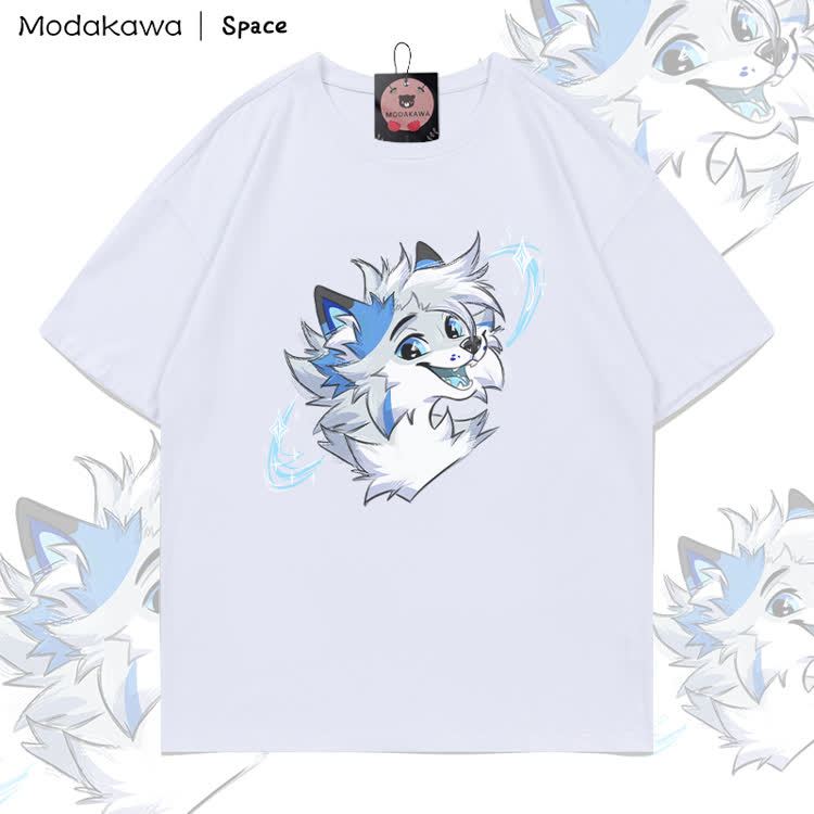 MODAKAWA X Space Barker Smile Graphic 100% Cotton T-shirt - White - 5XL - image 4