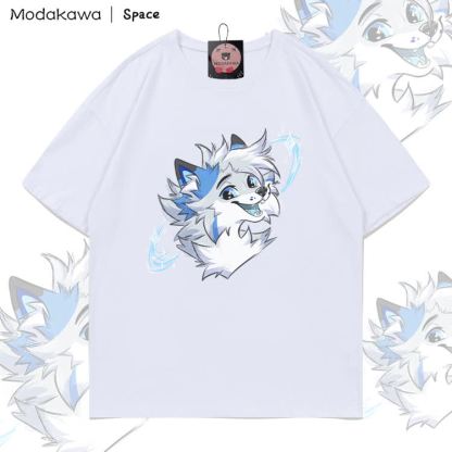 MODAKAWA X Space Barker Smile Graphic 100% Cotton T-shirt - White - 5XL - image 4