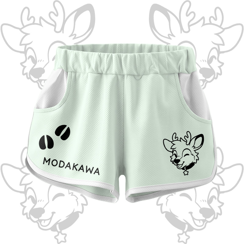 Deer Graphic Crop Tank Sport Top Shorts Bikini Modakawa Matching Outfit - Green Shorts - 5XL - image 10