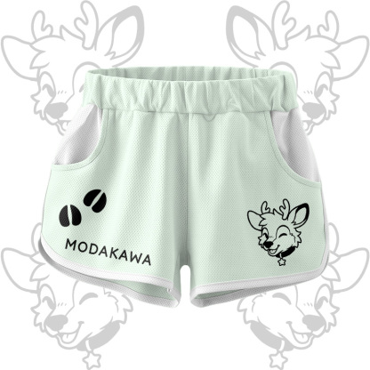 Deer Graphic Crop Tank Sport Top Shorts Bikini Modakawa Matching Outfit - Green Shorts - 5XL - image 10