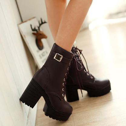 Cosplay Martin Boots Lace-up High Heel - image 4