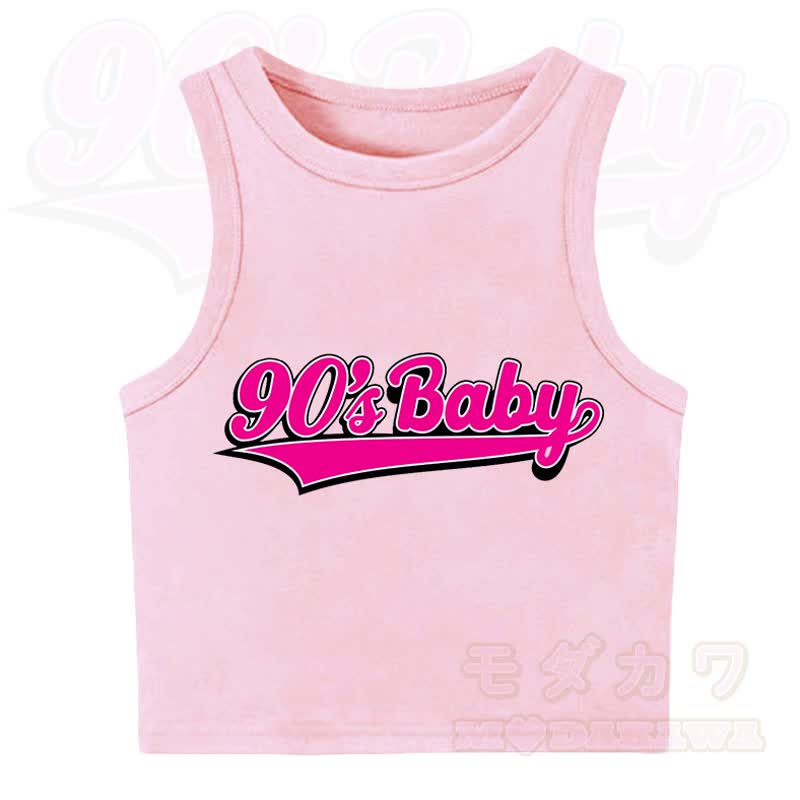 MODAKAWA 90'S BABY Casual Cropped Tank Top - Light Pink - XL - image 6
