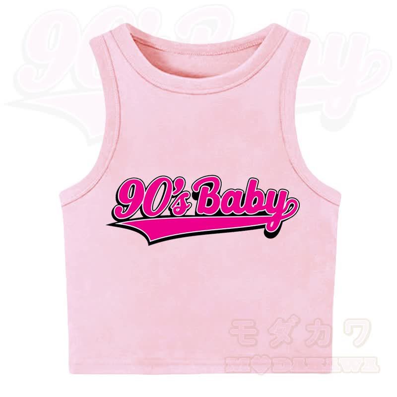 MODAKAWA 90'S BABY Casual Cropped Tank Top - Light Pink - XL - image 6