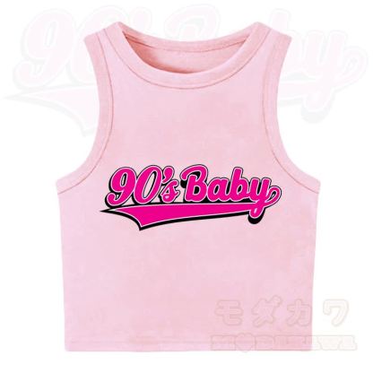 MODAKAWA 90'S BABY Casual Cropped Tank Top - Light Pink - XL - image 6