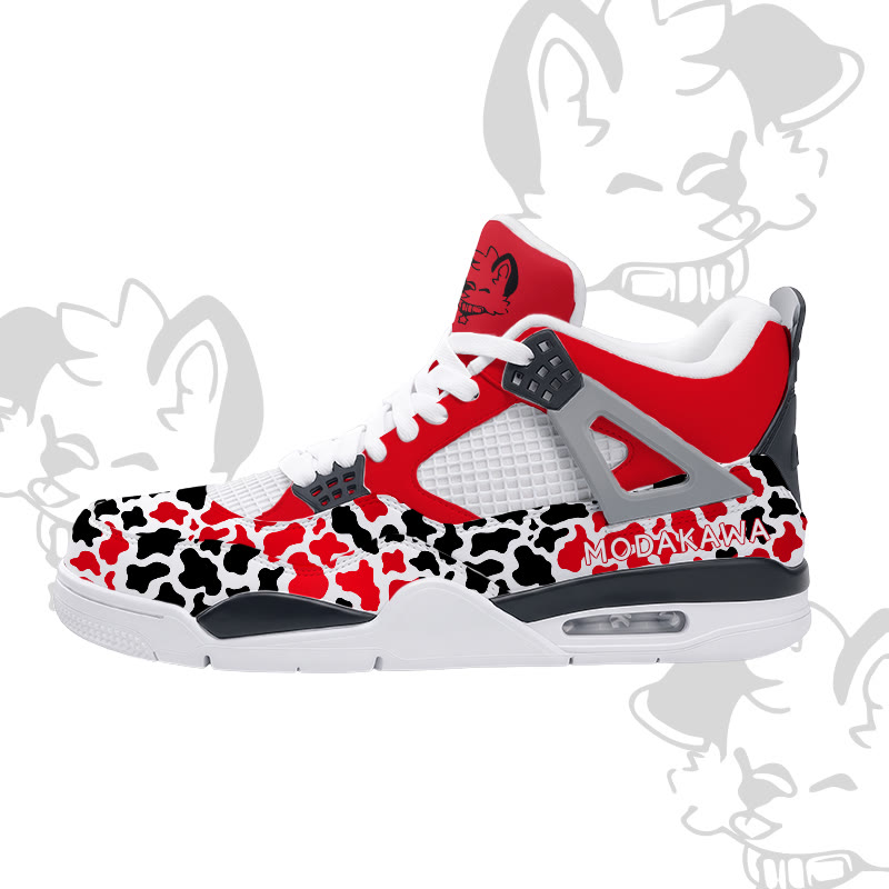 MODAKAWA X popipeko Puppy Camo Graphic Lace Up Sports Air Cushion Shoes - Red - 48 - image 5