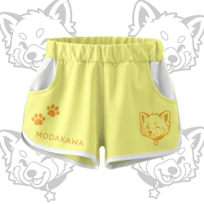 Wink Puppy Graphic Crop Tank Sport Top Shorts Bikini Modakawa Matching Outfit - Yellow Shorts - 5XL - image 8