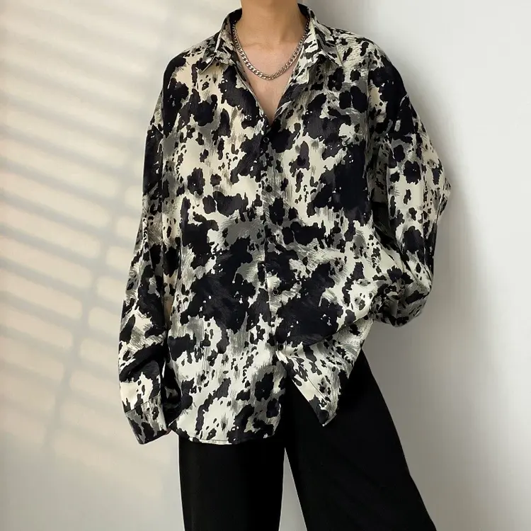 Men's Vintage Print Long Sleeve Button-Up Shirt - Multicolor Y - 3XL - image 26