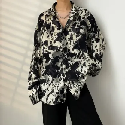 Men's Vintage Print Long Sleeve Button-Up Shirt - Multicolor Y - 3XL - image 26
