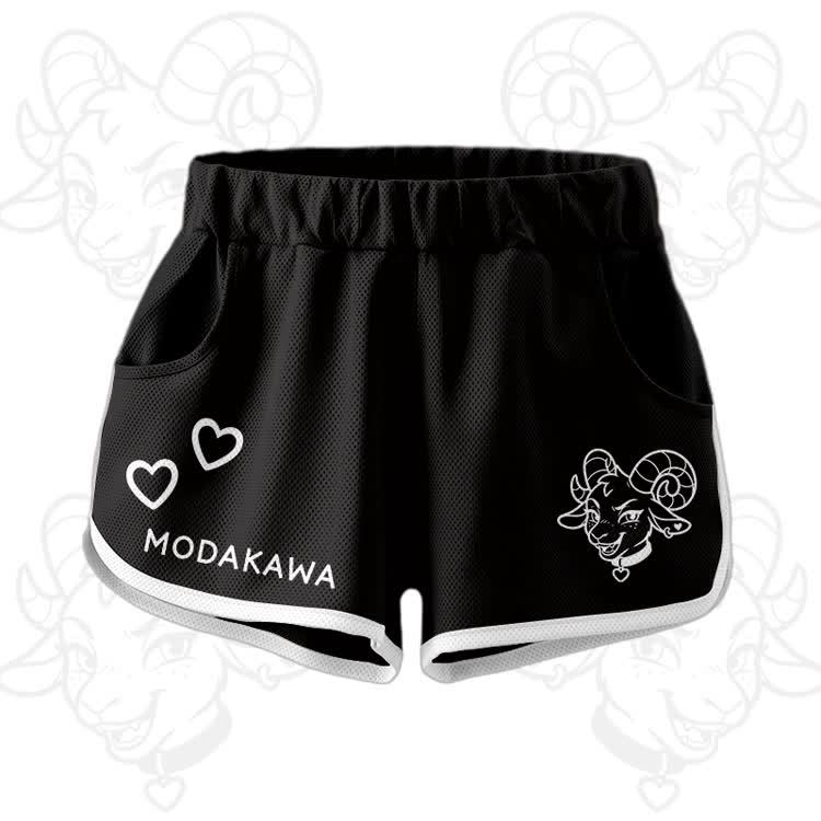 Goat Graphic Crop Tank Sport Top Shorts Modakawa Matching Outfit - Black Shorts - 5XL - image 8